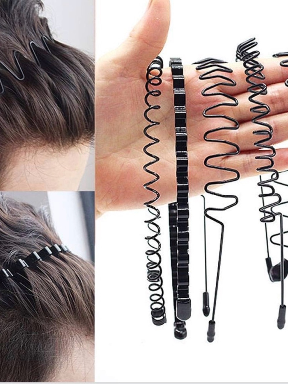SIX BLACK HEADBANDS